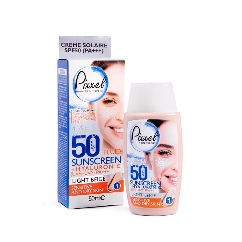 [COS-00294] PIXXEL - SUNSCREEN SPF 50 SENSITIVE & DRY SKIN LIGHT BEIGE - 1